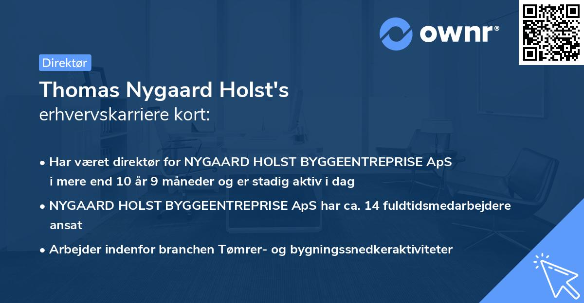 Thomas Nygaard Holst's erhvervskarriere kort