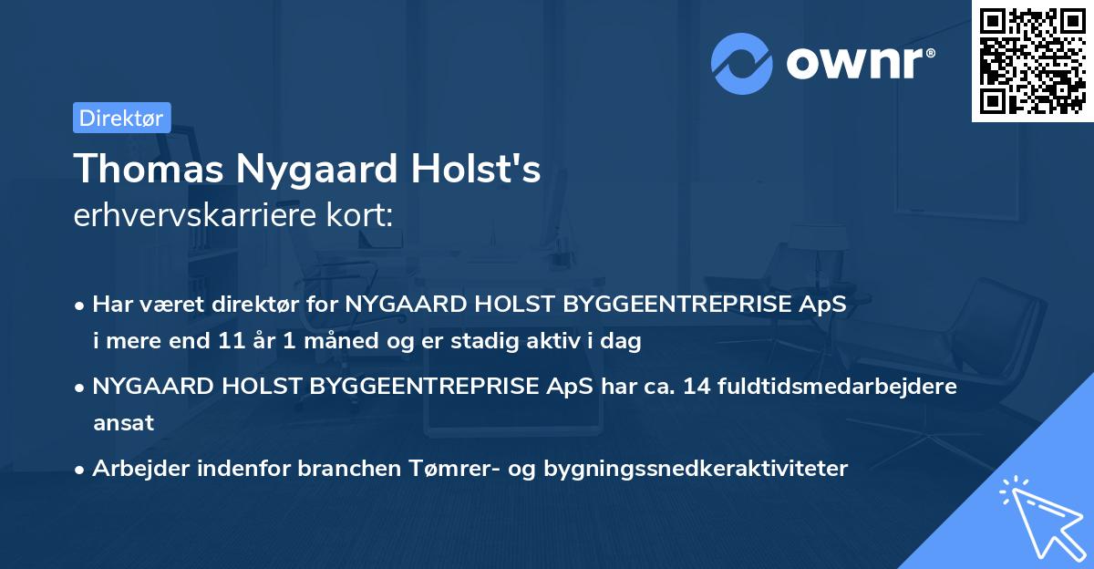 Thomas Nygaard Holst's erhvervskarriere kort