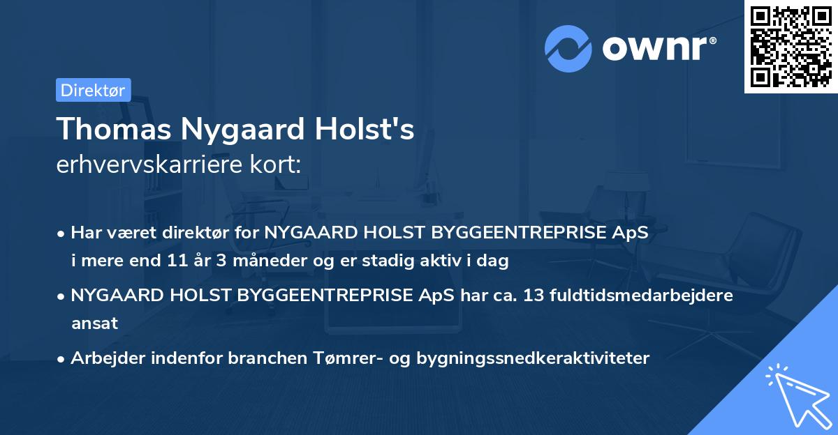 Thomas Nygaard Holst's erhvervskarriere kort