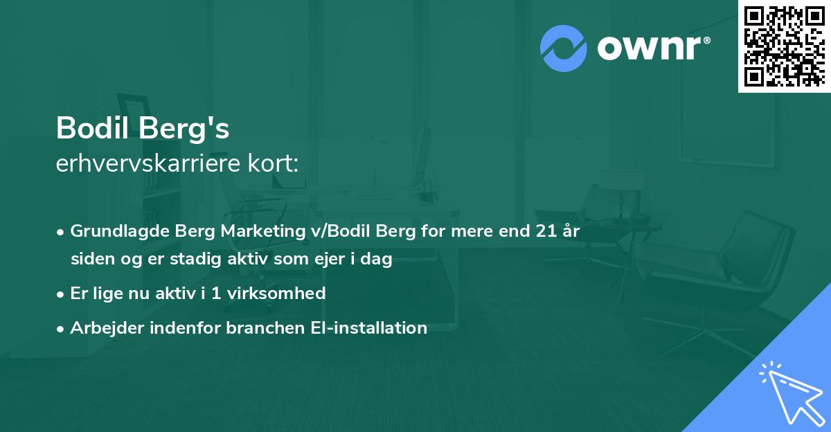 Bodil Berg's erhvervskarriere kort