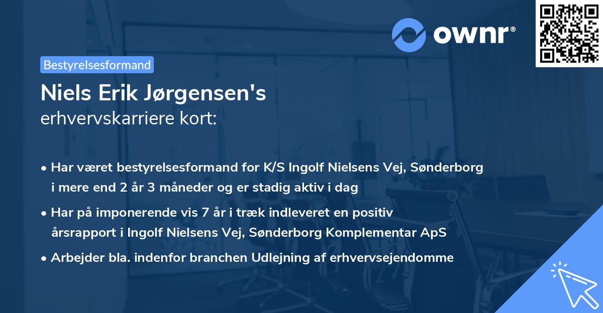 Niels Erik Jørgensen's erhvervskarriere kort