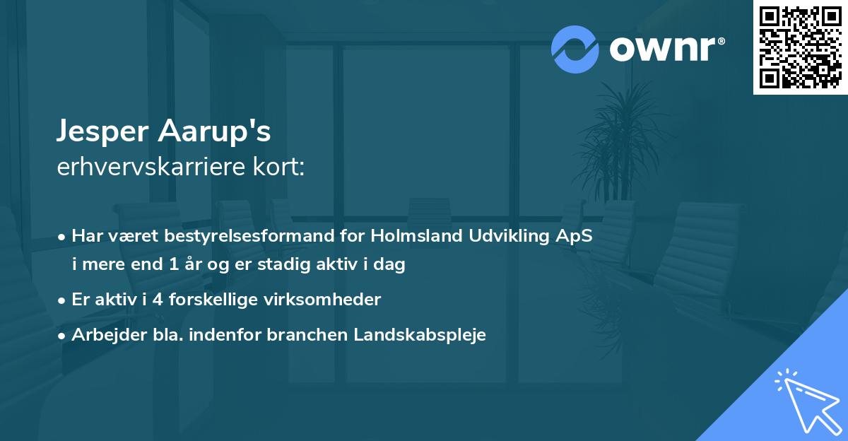 Jesper Aarup's erhvervskarriere kort