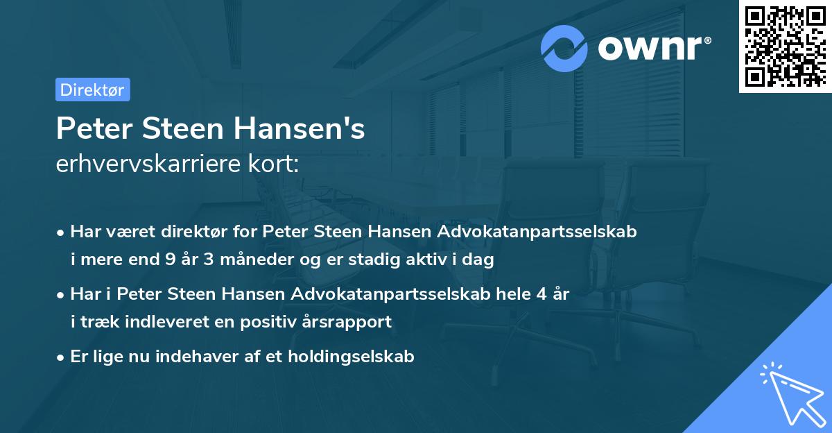 Peter Steen Hansen's erhvervskarriere kort