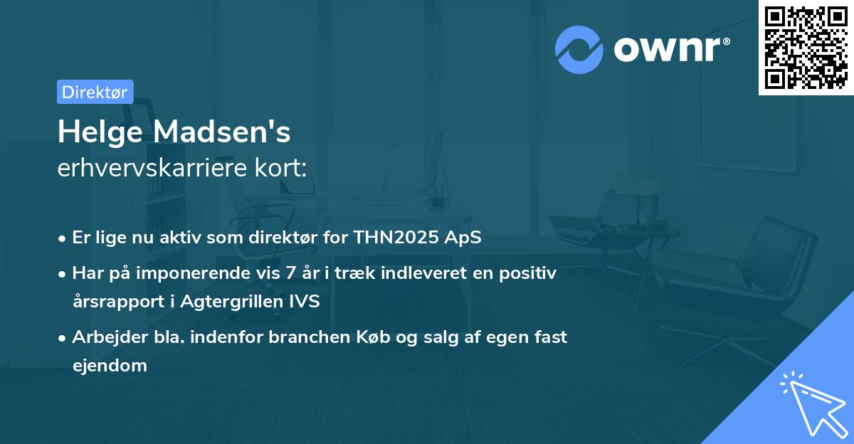 Helge Madsen's erhvervskarriere kort