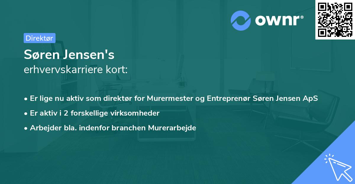 Søren Jensen's erhvervskarriere kort