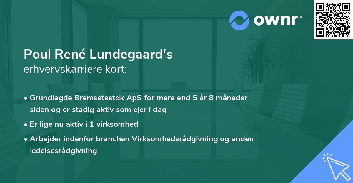 Poul René Lundegaard's erhvervskarriere kort