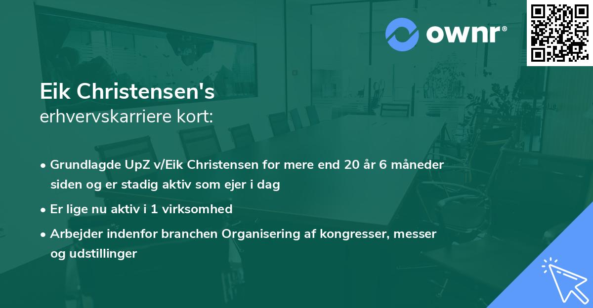 Eik Christensen's erhvervskarriere kort