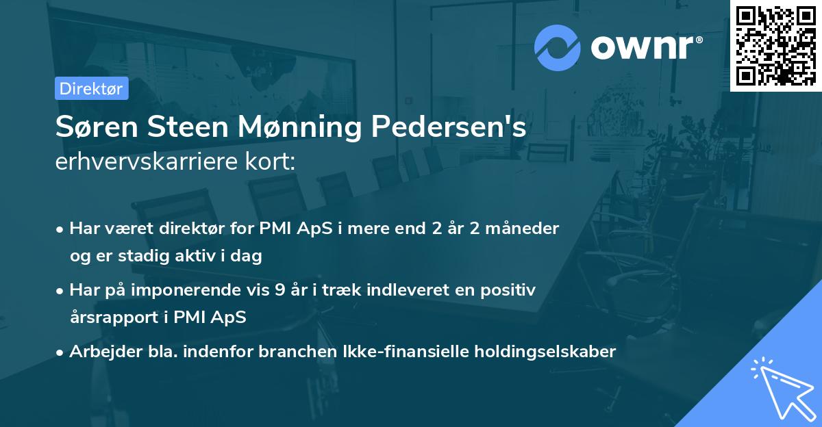 Søren Steen Mønning Pedersen's erhvervskarriere kort