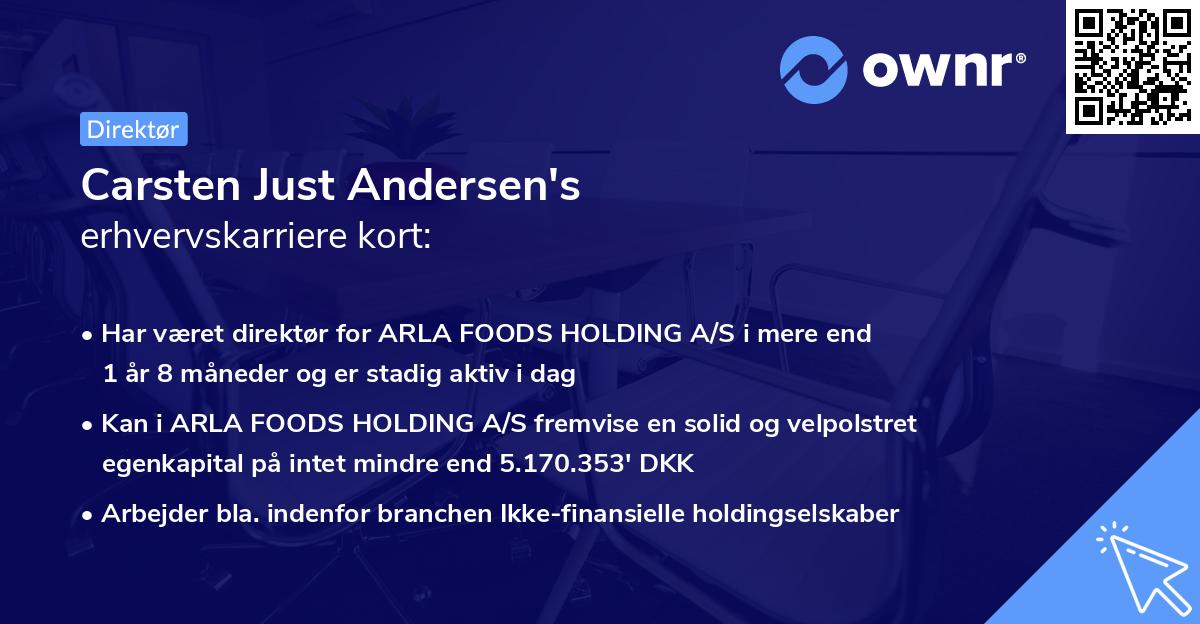 Carsten Just Andersen's erhvervskarriere kort
