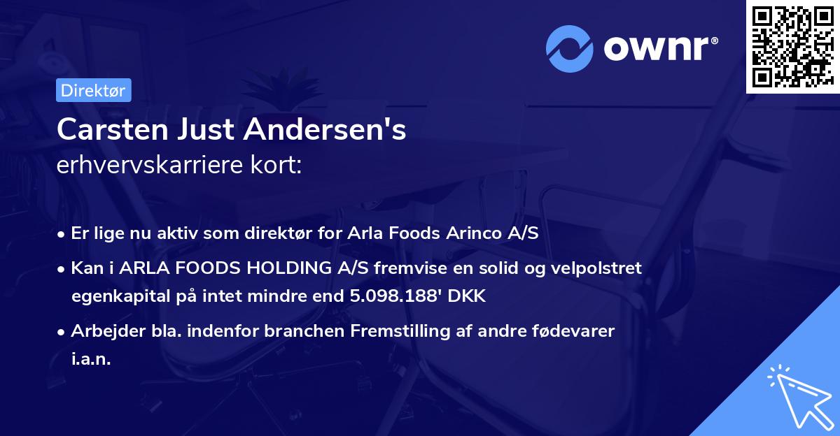 Carsten Just Andersen's erhvervskarriere kort
