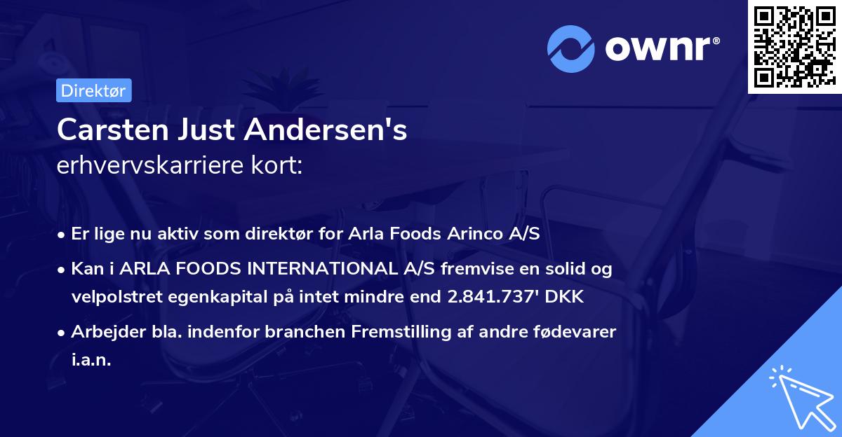 Carsten Just Andersen's erhvervskarriere kort