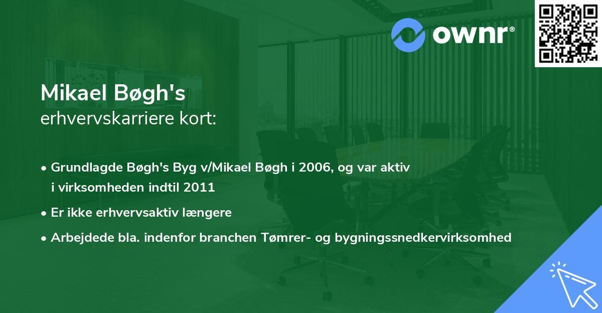 Mikael Bøgh's erhvervskarriere kort