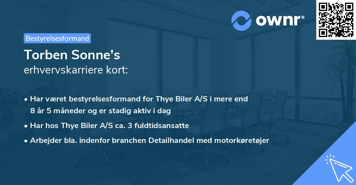 Torben Sonne's erhvervskarriere kort
