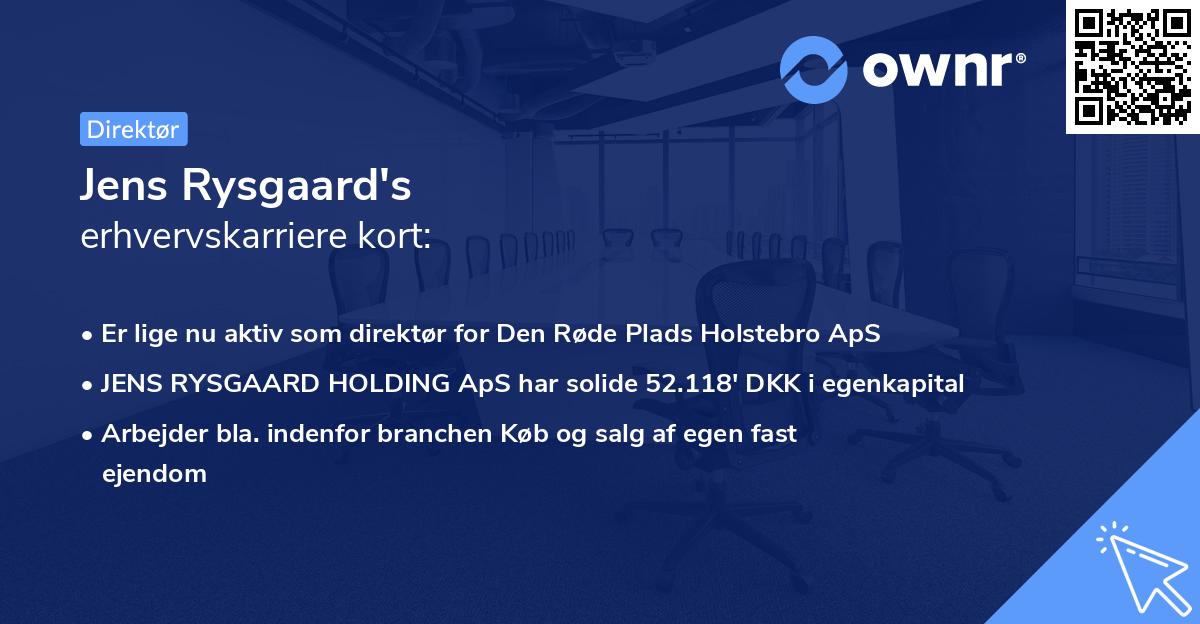 Jens Rysgaard's erhvervskarriere kort