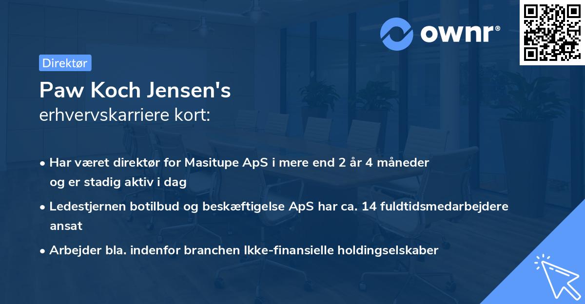 Paw Koch Jensen's erhvervskarriere kort