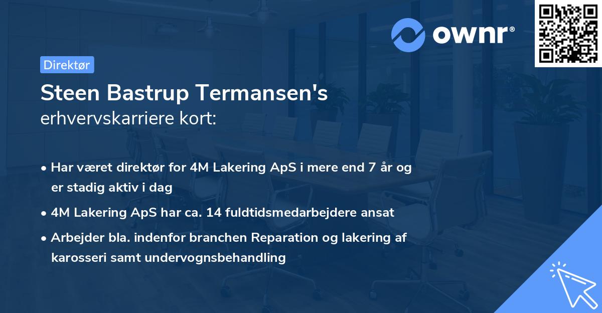 Steen Bastrup Termansen's erhvervskarriere kort