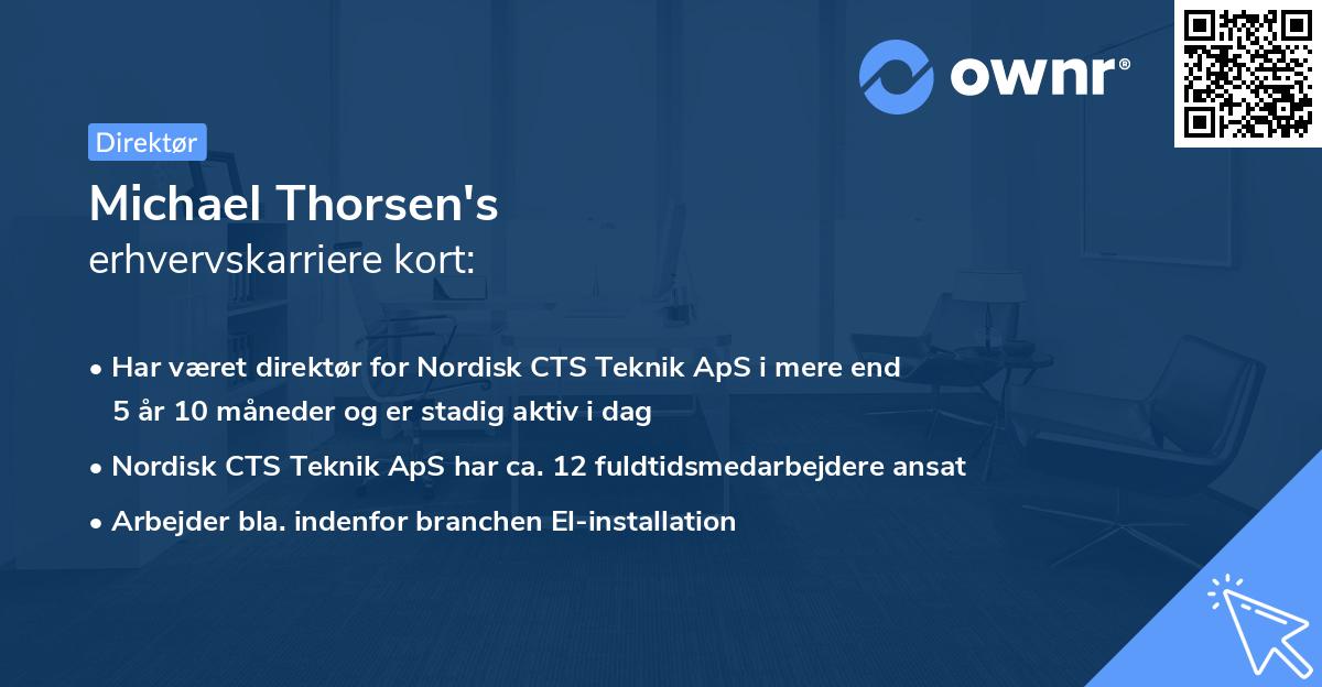 Michael Thorsen's erhvervskarriere kort