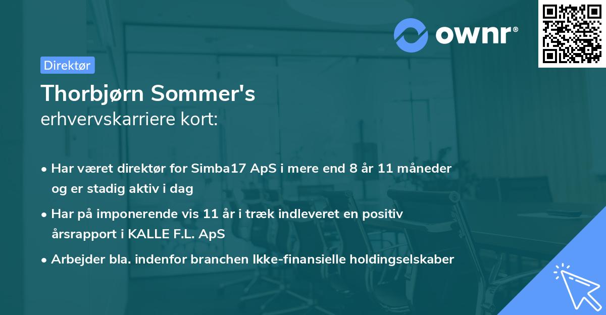 Thorbjørn Sommer's erhvervskarriere kort