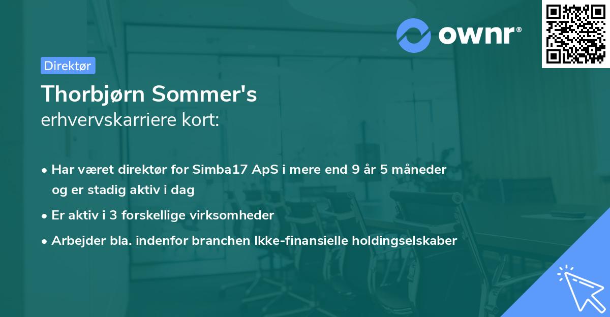 Thorbjørn Sommer's erhvervskarriere kort