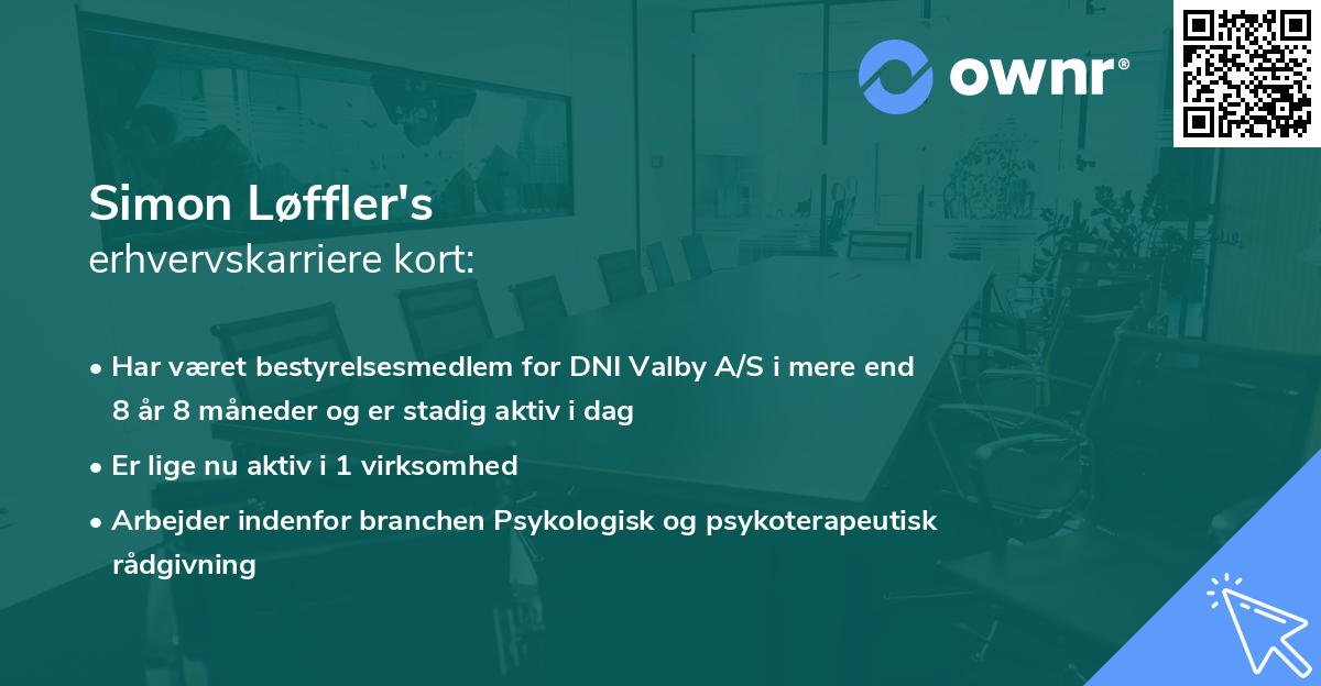 Simon Løffler's erhvervskarriere kort