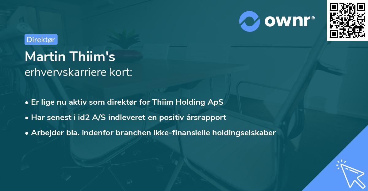 Martin Thiim's erhvervskarriere kort