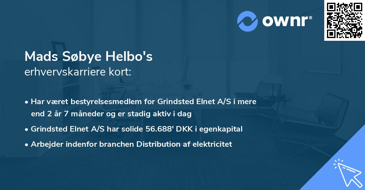 Mads Søbye Helbo's erhvervskarriere kort