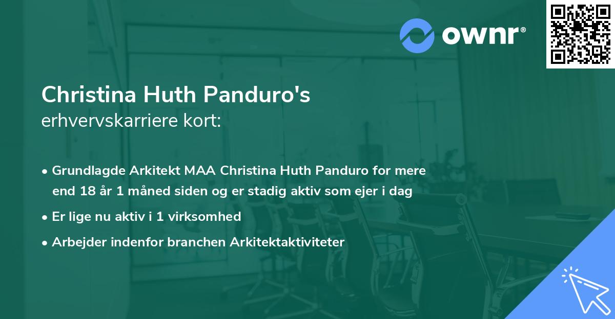 Christina Huth Panduro's erhvervskarriere kort