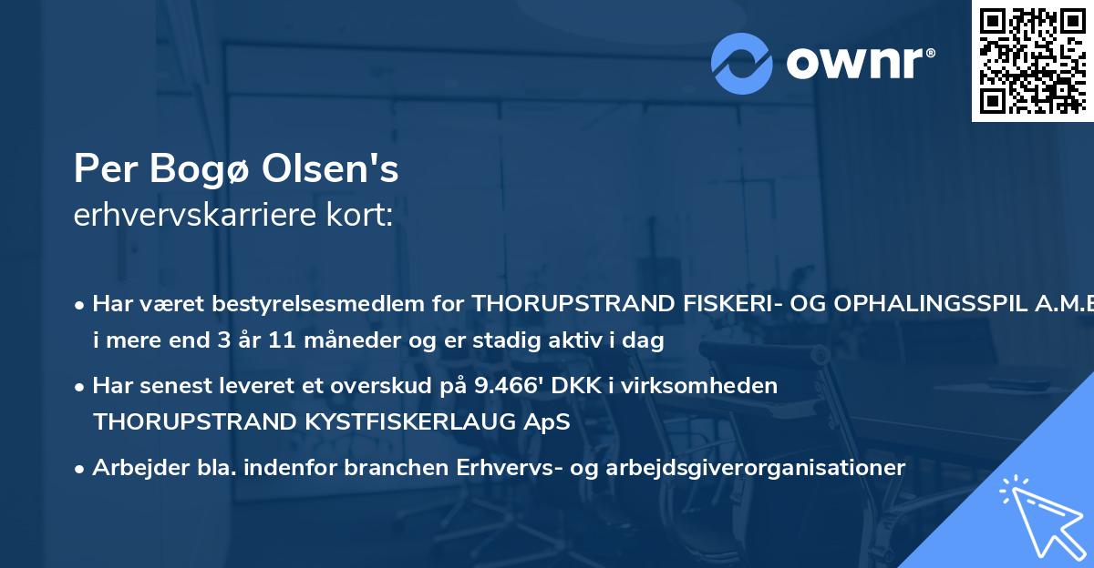 Per Bogø Olsen's erhvervskarriere kort