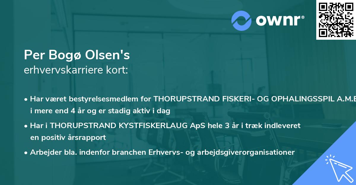Per Bogø Olsen's erhvervskarriere kort