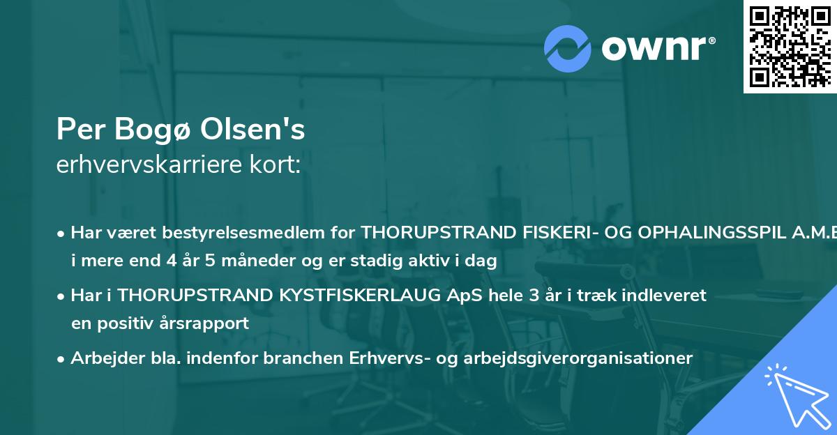 Per Bogø Olsen's erhvervskarriere kort