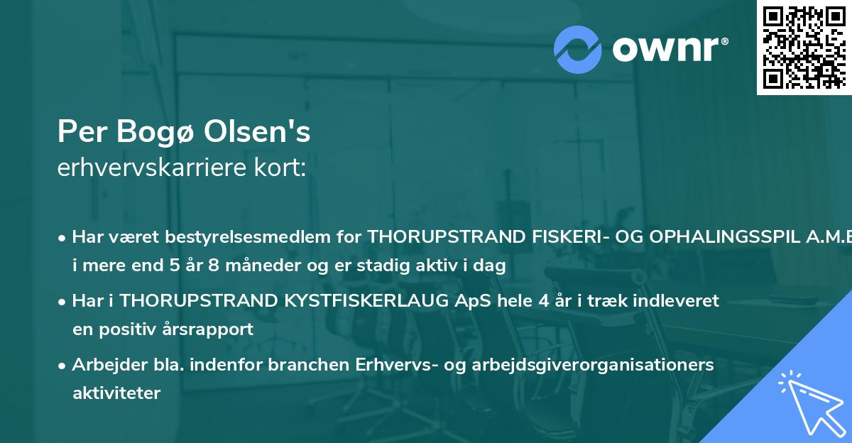Per Bogø Olsen's erhvervskarriere kort