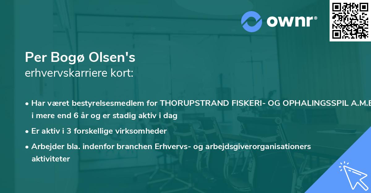 Per Bogø Olsen's erhvervskarriere kort