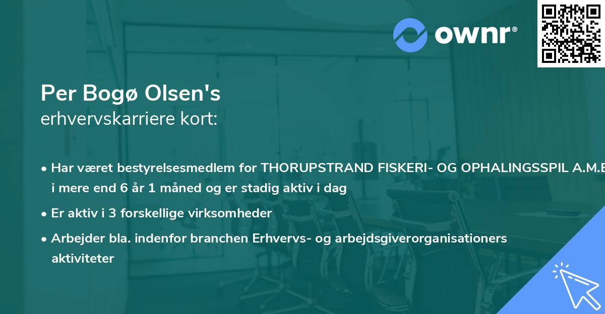 Per Bogø Olsen's erhvervskarriere kort