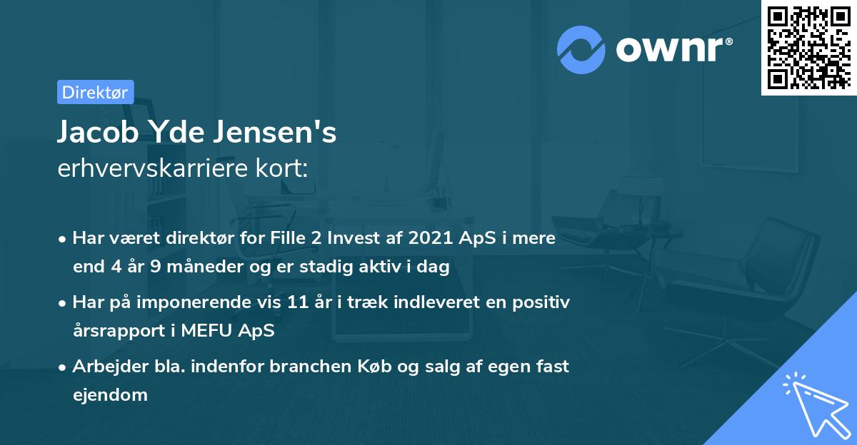 Jacob Yde Jensen's erhvervskarriere kort