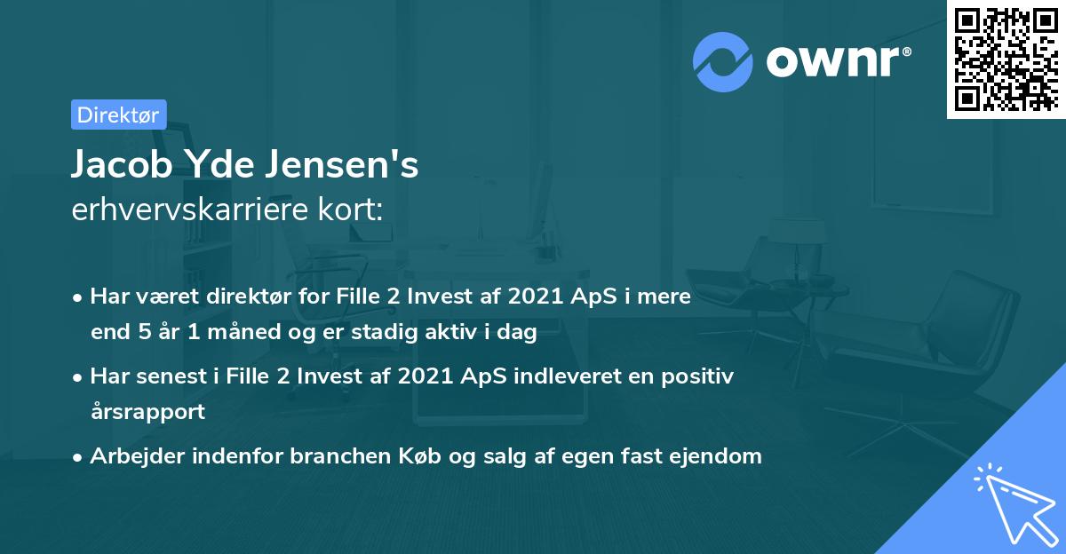 Jacob Yde Jensen's erhvervskarriere kort