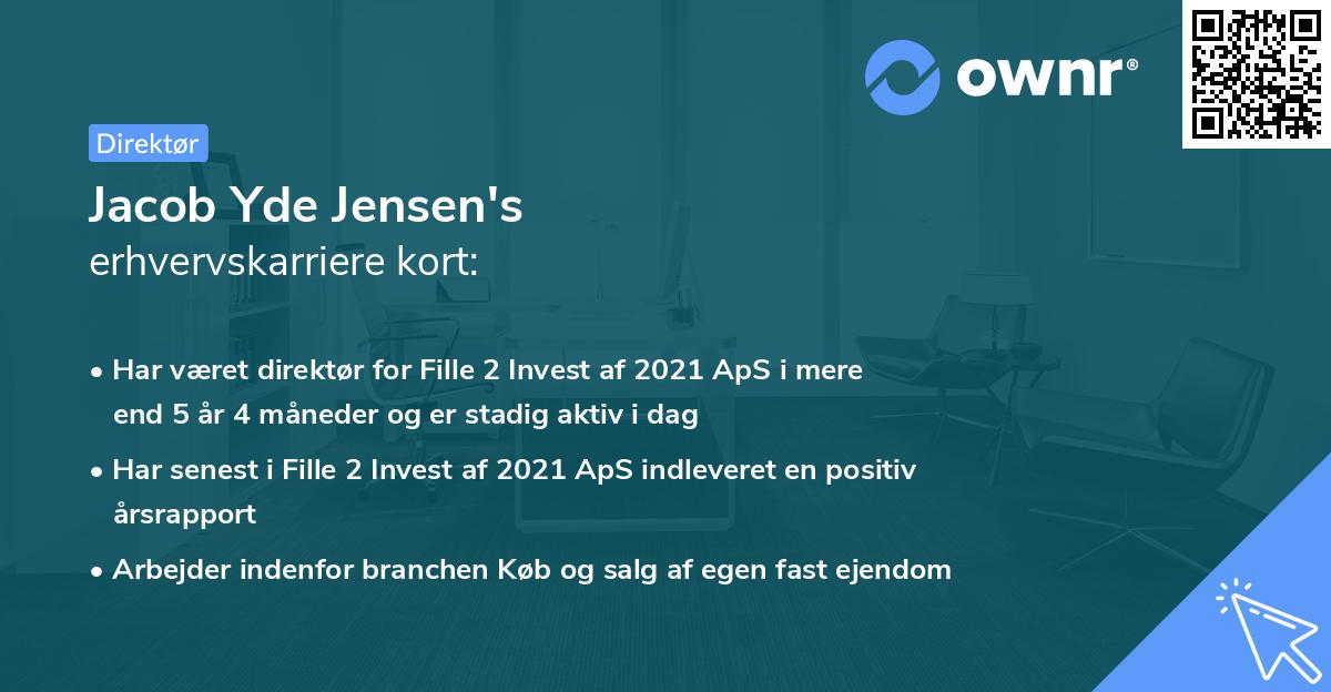 Jacob Yde Jensen's erhvervskarriere kort