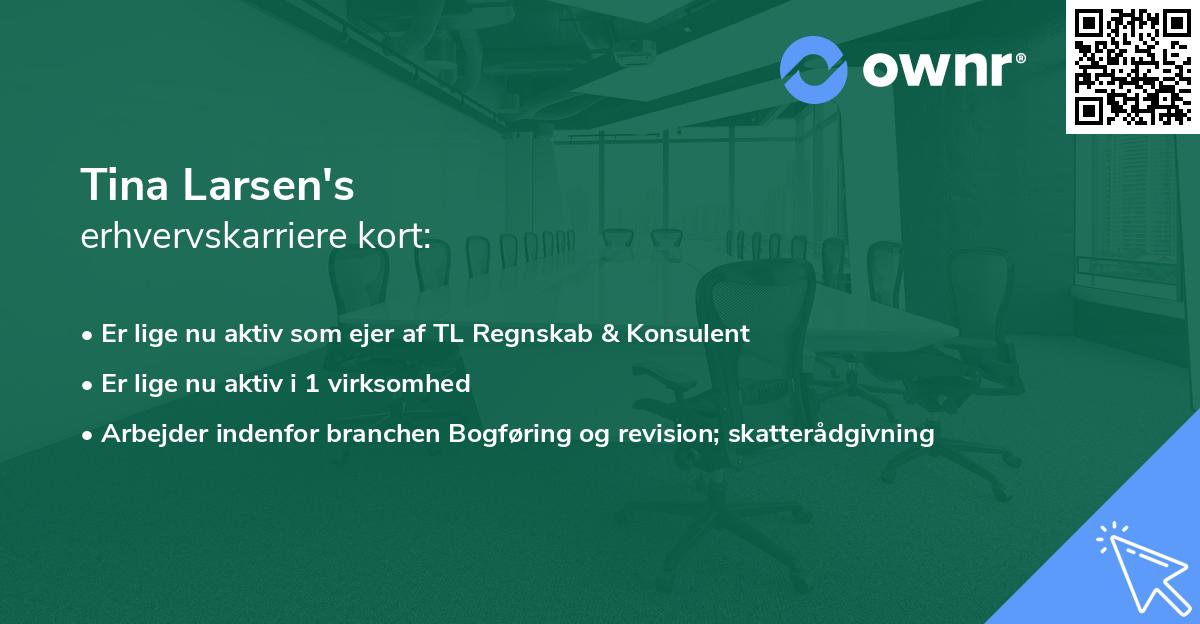 Tina Larsen's erhvervskarriere kort