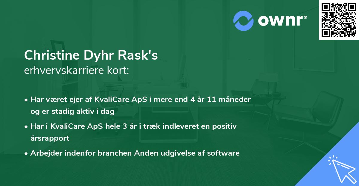 Christine Dyhr Rask's erhvervskarriere kort