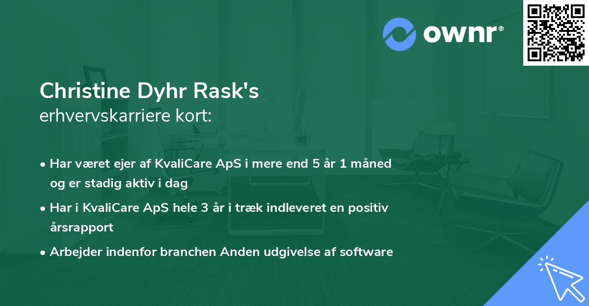 Christine Dyhr Rask's erhvervskarriere kort