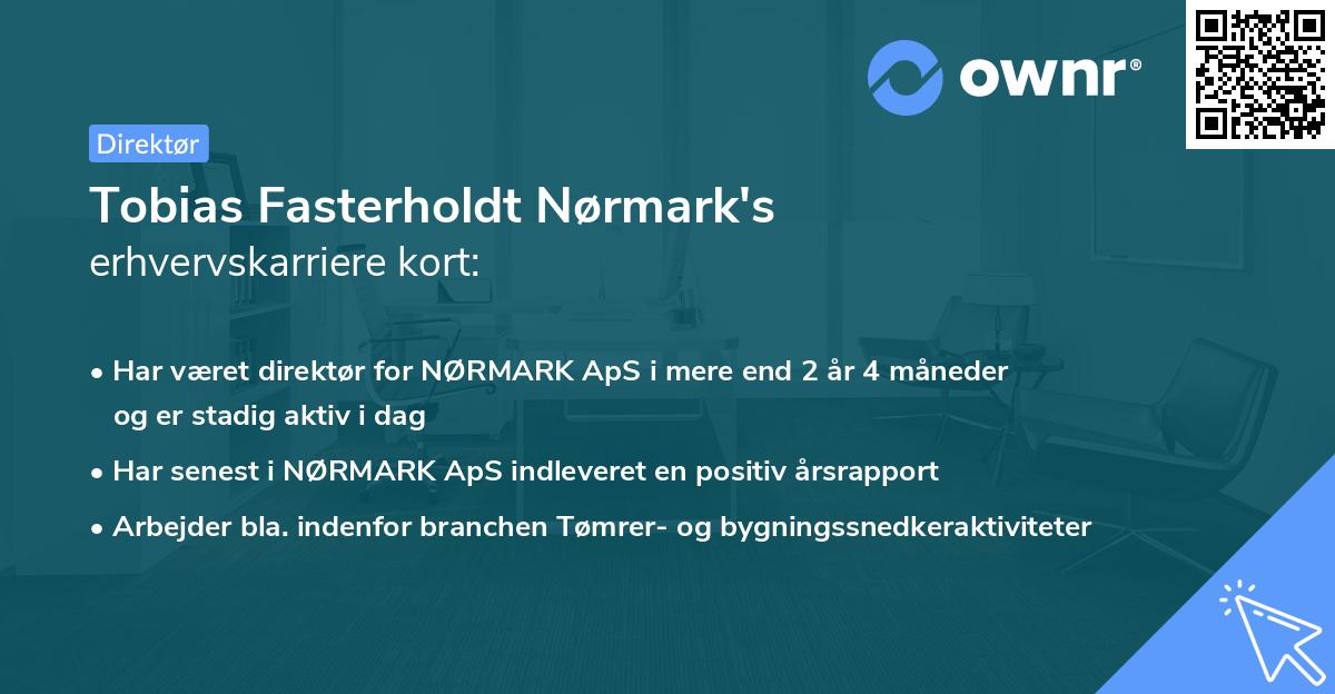 Tobias Fasterholdt Nørmark's erhvervskarriere kort