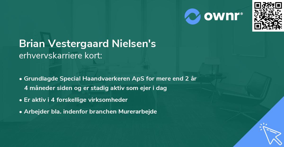 Brian Vestergaard Nielsen's erhvervskarriere kort