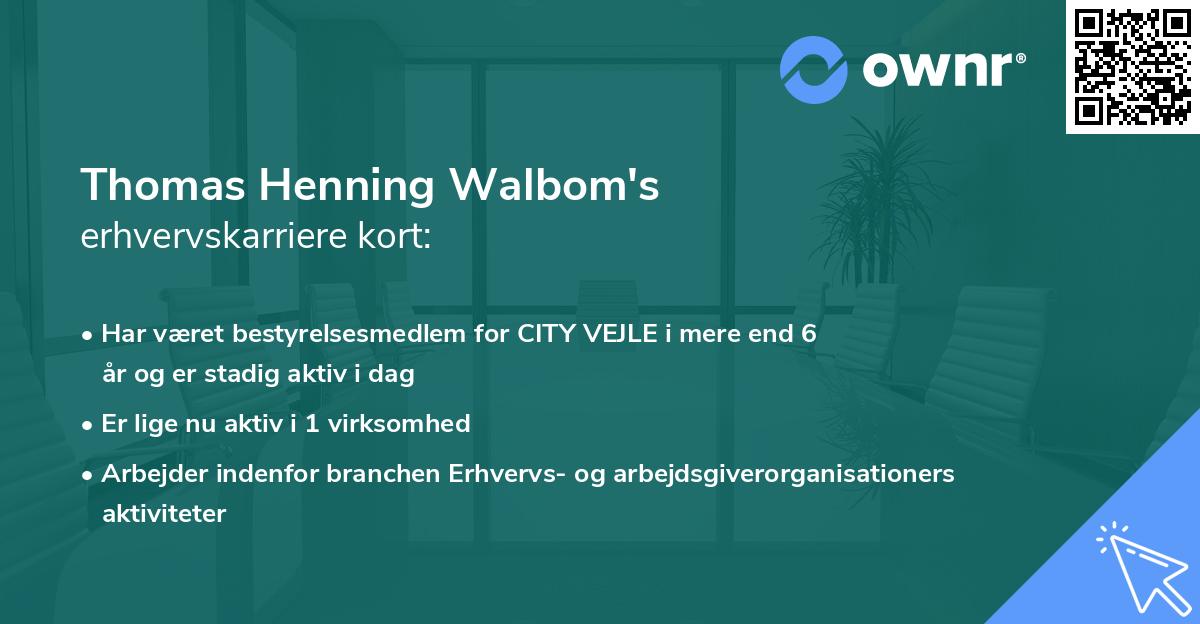 Thomas Henning Walbom's erhvervskarriere kort
