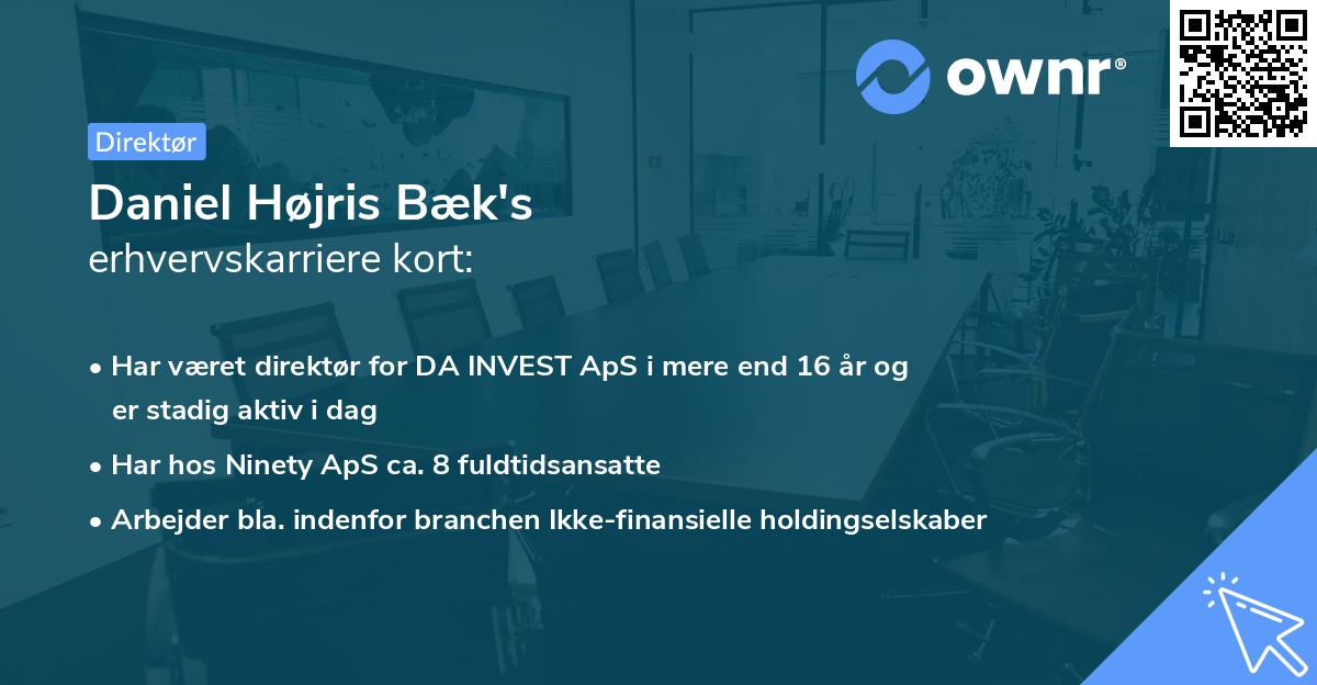 Daniel Højris Bæk's erhvervskarriere kort