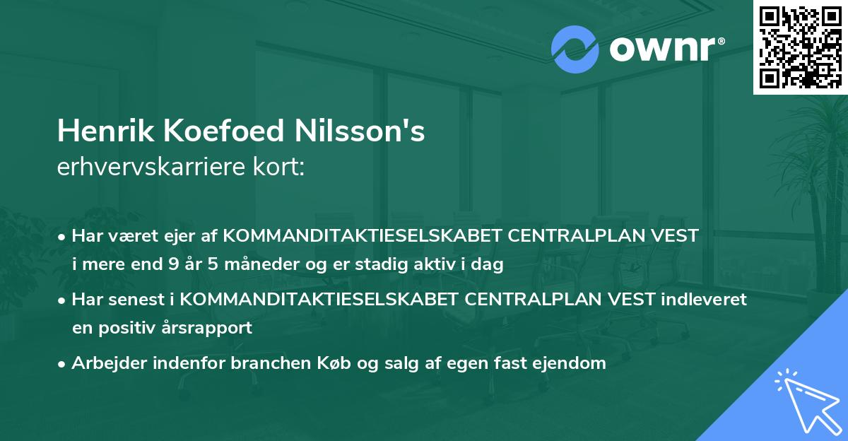 Henrik Koefoed Nilsson's erhvervskarriere kort