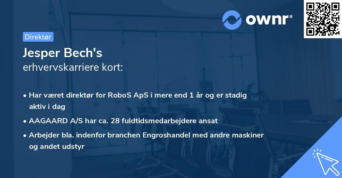 Jesper Bech's erhvervskarriere kort