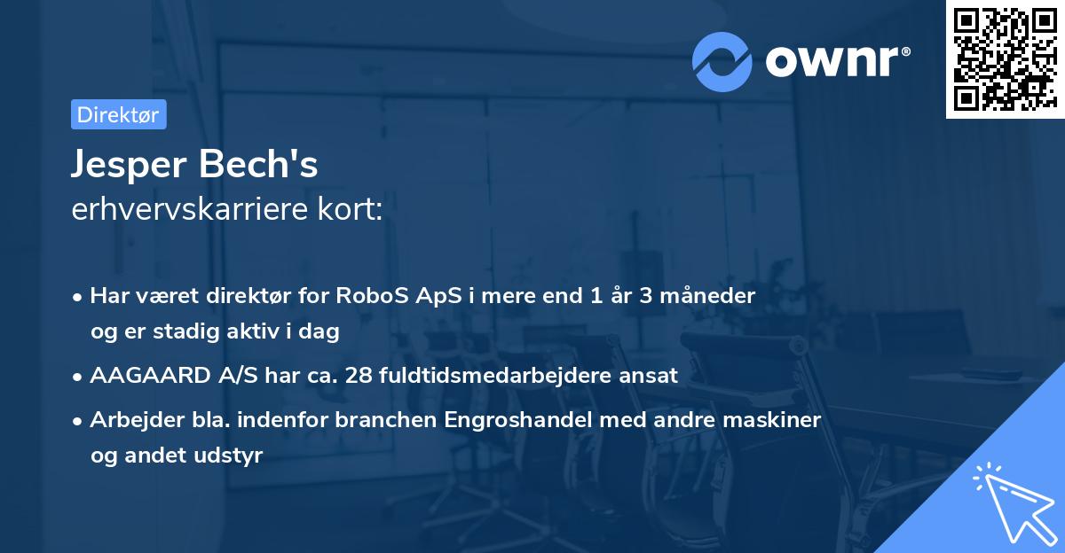 Jesper Bech's erhvervskarriere kort