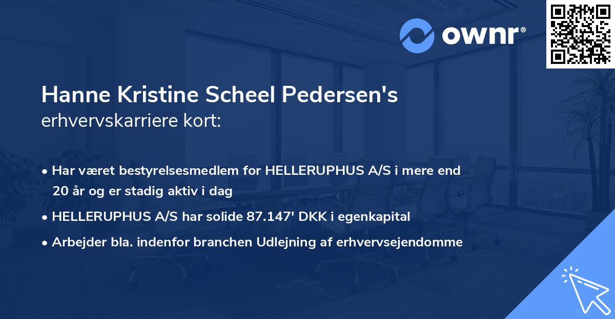 Hanne Kristine Scheel Pedersen's erhvervskarriere kort