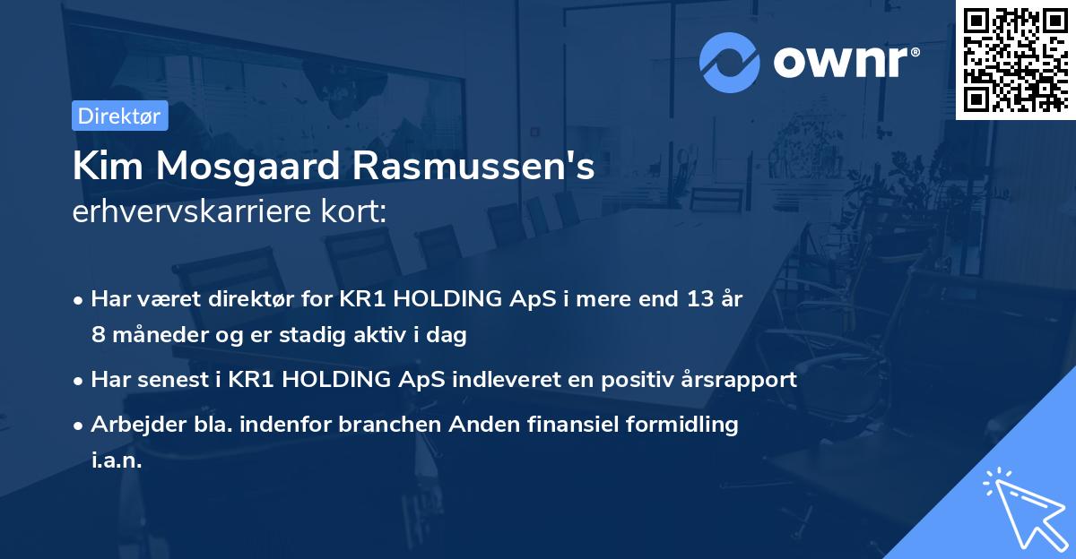 Kim Mosgaard Rasmussen's erhvervskarriere kort
