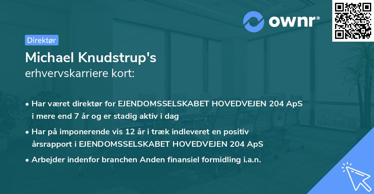 Michael Knudstrup's erhvervskarriere kort