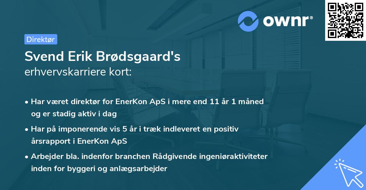 Svend Erik Brødsgaard's erhvervskarriere kort